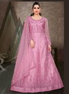 Pink Colour Viana vol 2 Designer Festive Wear Rosybrown Butterfly Net Heavy Anarkali Style Gown Collection Viana 08